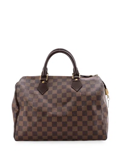 Pre-owned Louis Vuitton Speedy Handbag Damier 30 Satchel In Brown
