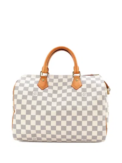 Pre-owned Louis Vuitton Speedy Handbag Damier 30 Satchel In Neutral