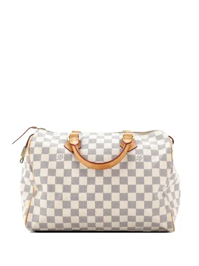 Pre-owned Louis Vuitton Speedy Handbag Damier 30 Satchel In White
