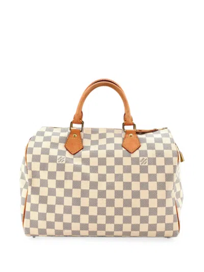 Pre-owned Louis Vuitton Speedy Handbag Damier 30 Satchel In White