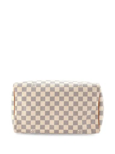 Pre-owned Louis Vuitton Speedy Handbag Damier 30 Satchel In White