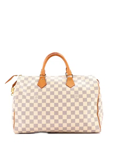Pre-owned Louis Vuitton Speedy Handbag Damier 35 Satchel In White