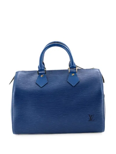 Pre-owned Louis Vuitton Speedy Handbag Epi Leather 25 Satchel In Blue