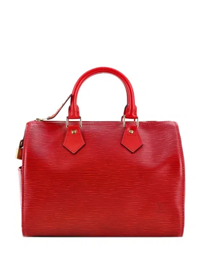Pre-owned Louis Vuitton Speedy Handbag Epi Leather 25 Satchel In Red