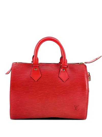 Pre-owned Louis Vuitton Speedy Handbag Epi Leather 25 Satchel In Red