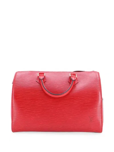 Pre-owned Louis Vuitton Speedy Handbag Epi Leather 30 Satchel In Red