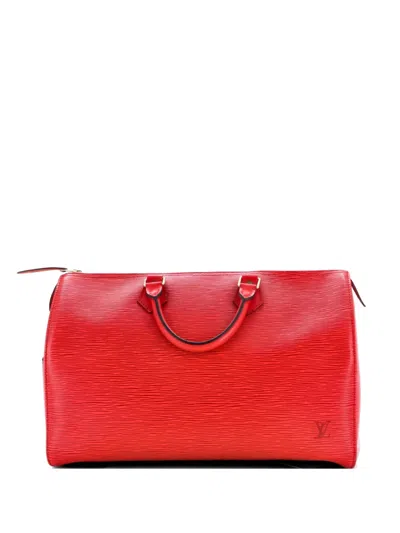 Pre-owned Louis Vuitton Speedy Handbag Epi Leather 35 Satchel In Red