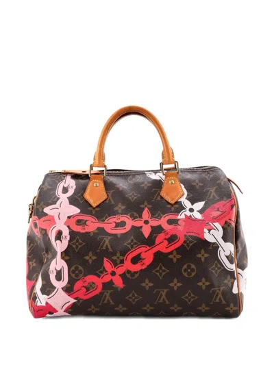 Pre-owned Louis Vuitton Speedy Handbag Limited Edition Bay Monogram Canvas 30 Satchel In Brown