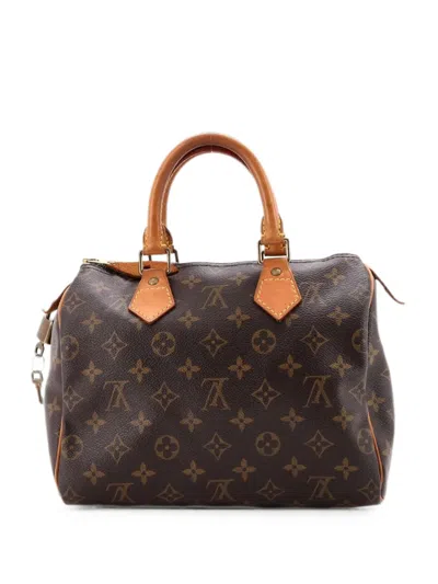 Pre-owned Louis Vuitton Speedy Handbag Monogram Canvas 25 Satchel In Brown