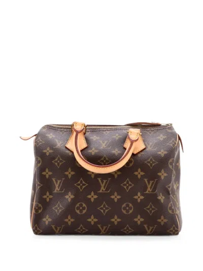 Pre-owned Louis Vuitton Speedy Handbag Monogram Canvas 25 Satchel In Brown