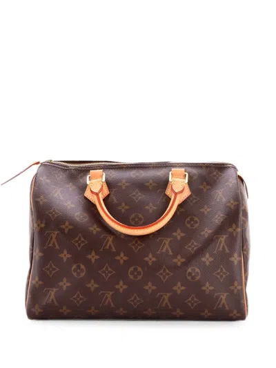 Pre-owned Louis Vuitton Speedy Handbag Monogram Canvas 30 Satchel In Brown