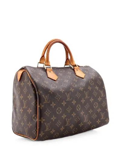 Pre-owned Louis Vuitton Speedy Handbag Monogram Canvas 30 Satchel In Brown