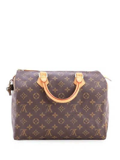 Pre-owned Louis Vuitton Speedy Handbag Monogram Canvas 30 Satchel In Brown