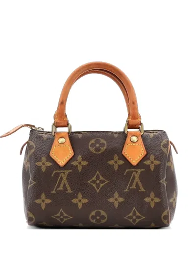 Pre-owned Louis Vuitton Speedy Mini Hl Handbag Monogram Canvas Satchel In Brown