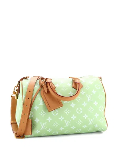 Pre-owned Louis Vuitton Speedy P9 Bandouliere Bag Monogram Leather 30 Satchel In Green