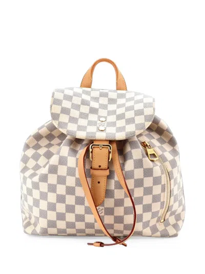 Pre-owned Louis Vuitton Sperone Damier Backpack In White