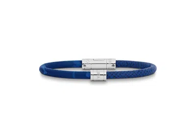 Pre-owned Louis Vuitton Split Leather Bracelet In Cobalt Blue/navy Blue