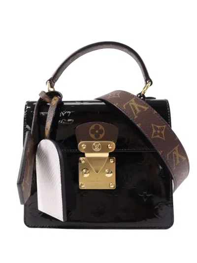 Pre-owned Louis Vuitton Spring Street Epi Vernis-leather Monogram Tote Bag In Black