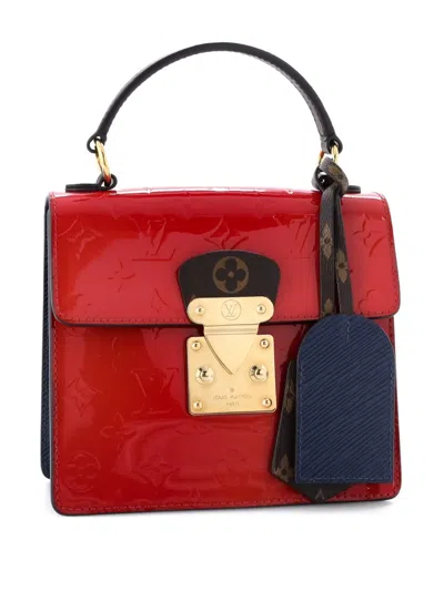 Pre-owned Louis Vuitton Spring Street Nm Handbag Monogram Vernis With Monogram Canvas And Epi Leather Shoulder Bag In Red