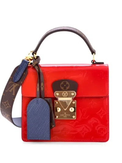 Pre-owned Louis Vuitton Spring Street Nm Handbag Monogram Vernis With Monogram Canvas And Epi Leather Shoulder Bag In Red