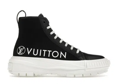 Pre-owned Louis Vuitton Squad Boot Vuitton Logo Canvas (women's) Sneakers In Black/white