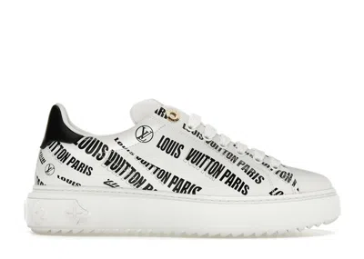 Pre-owned Louis Vuitton Squad Low Allover Print Graphic Signature Leather (women's) Sneakers In Black/white In Multi