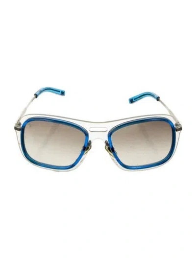 Pre-owned Louis Vuitton Square Tinted Sunglasses In Blue