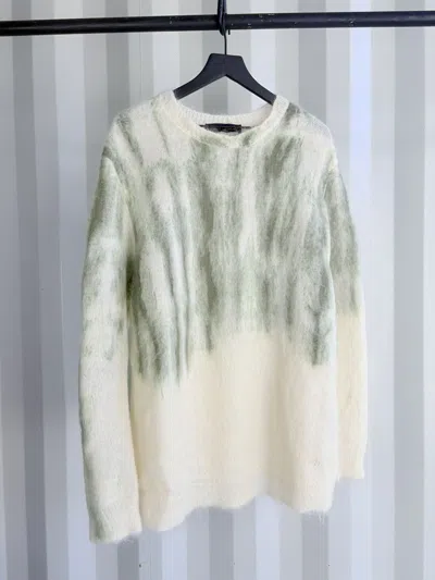 Pre-owned Louis Vuitton Ss19 Runway Green White Tie Dye Mohair Sweater