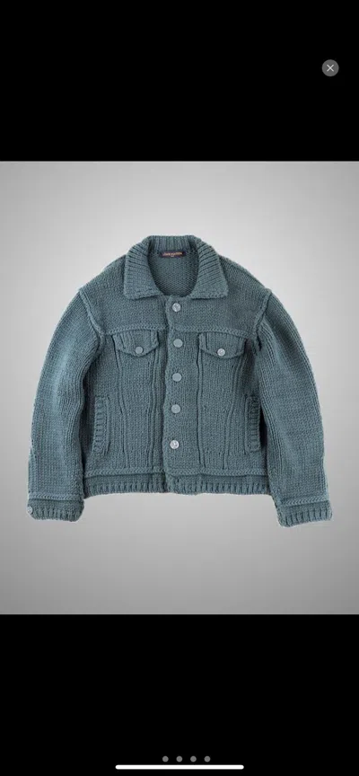 Pre-owned Louis Vuitton Ss21 Knit Trucker Jacket (virgil's Second Ss Show) In Blue