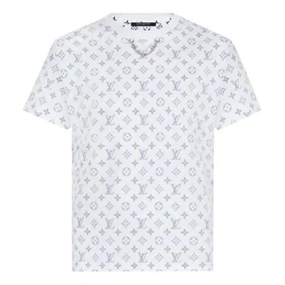 Pre-owned Louis Vuitton Ss22 Collar Chain Logo Short Sleeve Unisex White