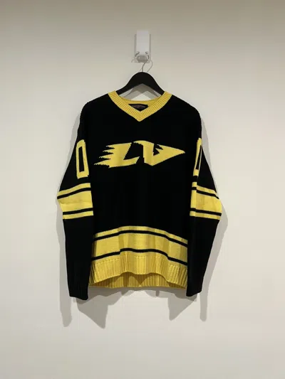 Pre-owned Louis Vuitton Ss22 Hockey Football Intarsia Knit Sweater By Virgil Abloh In Yellow