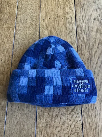 Pre-owned Louis Vuitton Ss24 Damoflage Beanie In Blue
