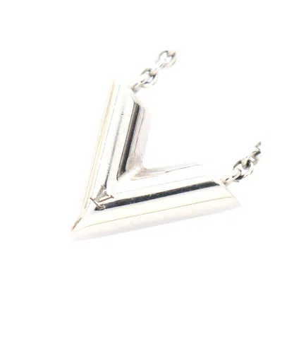 Pre-owned Louis Vuitton Stainless Steel Essential V Necklace (authentic Pre-loved)