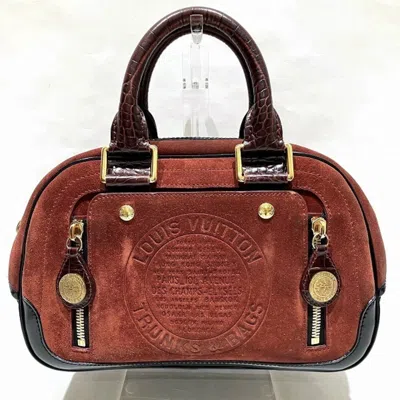 Pre-owned Louis Vuitton Stamp Bag Brown Suede Handbag ()