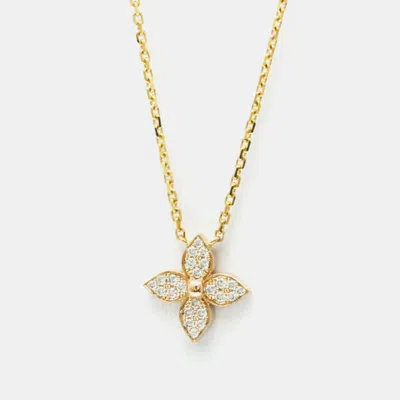 Pre-owned Louis Vuitton Star Blossom Diamond Necklace Pink Gold 18k Diamond Fashion Pendant Necklace Pink Gold