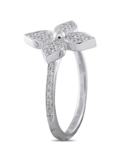 Pre-owned Louis Vuitton Star Blossom Diamond Ring In Silver