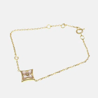 Pre-owned Louis Vuitton Star Blossom Pink Gold 18k Diamondmother Of Pearl Charm Bracelet Pink Gold