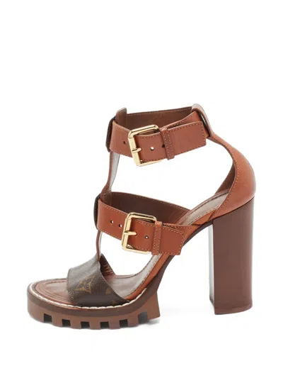 Pre-owned Louis Vuitton Star Trail Buckle-fastening Sandals In Brown