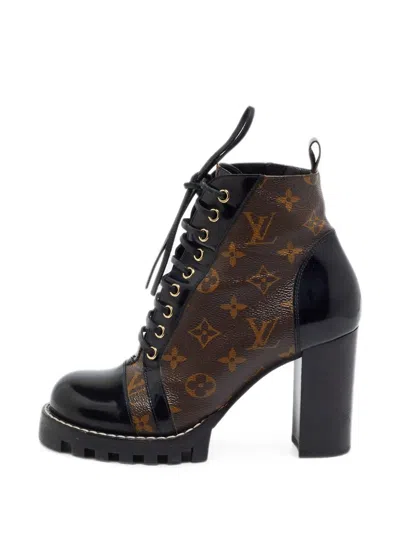 Pre-owned Louis Vuitton Star Trail Monogram Ankle Boots In Brown