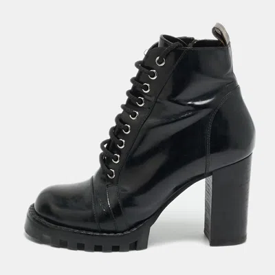 Pre-owned Louis Vuitton Star Trail Size 39 Black Leather Ankle Length Boots