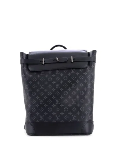 Pre-owned Louis Vuitton Steamer Monogram Eclipse Canvas Backpack In 黑色
