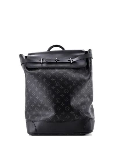 Pre-owned Louis Vuitton Steamer Monogram Eclipse Canvas Backpack In Black