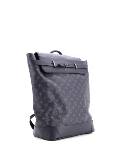 Pre-owned Louis Vuitton Steamer Monogram Eclipse Canvas Backpack In Black