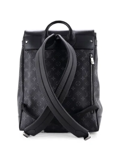 Pre-owned Louis Vuitton Steamer Monogram Eclipse Canvas Backpack In Black