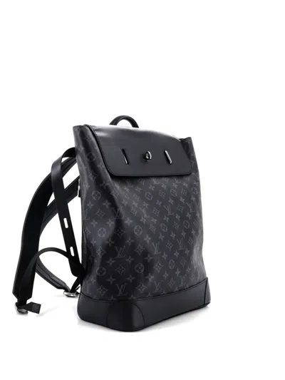Pre-owned Louis Vuitton Steamer Monogram Eclipse Canvas Backpack In Gray