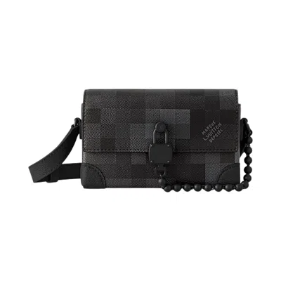 Pre-owned Louis Vuitton Steamer Wearable Wallet 'damoflage Black Canvas' | Men's Size Onesize