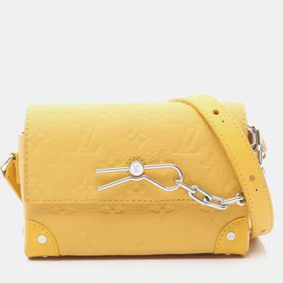 Pre-owned Louis Vuitton Steamer Wearable Wallet Monogram Taurillon Leather Shoulder Bag In Yellow