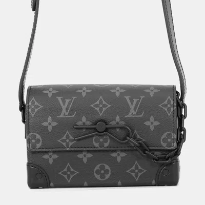Pre-owned Louis Vuitton Steamer Wearable Wallet Noir Monogram Eclipse In Black