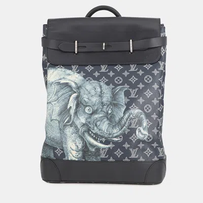 Pre-owned Louis Vuitton Steamerbackpack Encre Monogram / Savannah In Blue