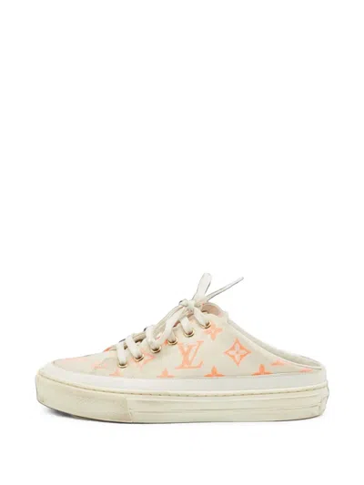 Pre-owned Louis Vuitton Stellar Monogram Sneaker-style Mules In 白色